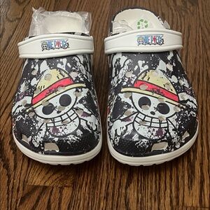 Onepiece Graphic Men's Slip-On Clogs - Black, White, and Red